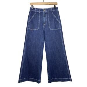 Ramy Brook Theodora High Waist Wide Leg Ankle Jeans Women's 28 Dark Wash Classic